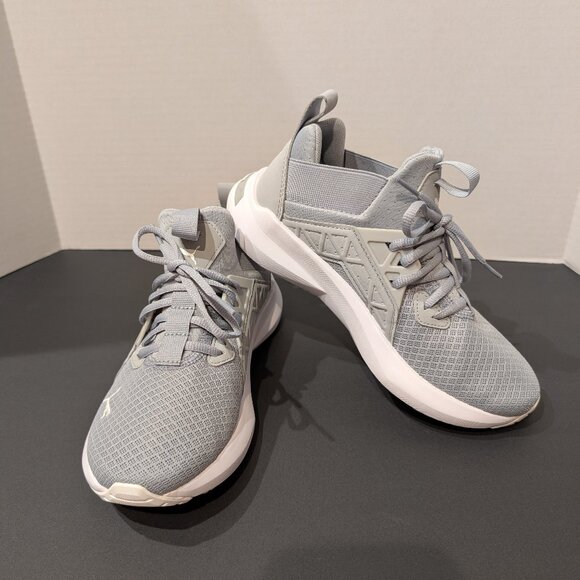 Puma Children's Silver Green Lace Up Soft Ride Sneakers Size 4.5‎ - Picture 1 of 10